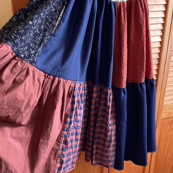 La Reunion Patchwork colorful midi spaghetti strap dress XS - Picture 8 of 12